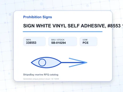 SIGN WHITE VINYL SELF ADHESIVE, #8553 100X300MM - Prohibition Signs - IMPA 338553 - UOM PCE