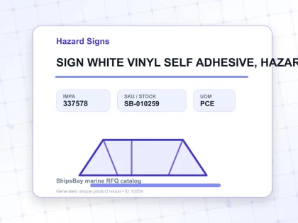 SIGN WHITE VINYL SELF ADHESIVE, HAZARD WARNING #7578 100X300MM - Hazard Signs - IMPA 337578 - UOM PCE