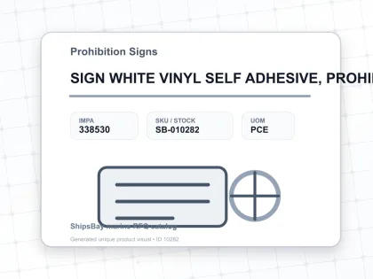 SIGN WHITE VINYL SELF ADHESIVE, PROHIBITION #8530 100X300MM - Prohibition Signs - IMPA 338530 - UOM PCE