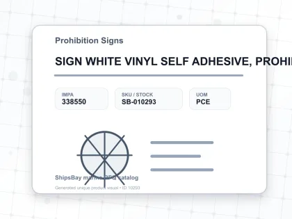 SIGN WHITE VINYL SELF ADHESIVE, PROHIBITION #8550 100X300MM - Prohibition Signs - IMPA 338550 - UOM PCE