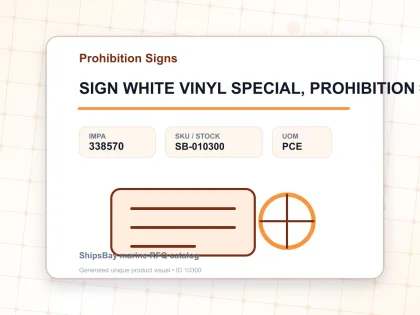 SIGN WHITE VINYL SPECIAL, PROHIBITION #8570 100X300MM - Prohibition Signs - IMPA 338570 - UOM PCE