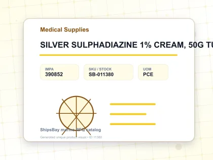 SILVER SULPHADIAZINE 1% CREAM, 50G TUBE FOR U.K. SHIPS - Medical Supplies - IMPA 390852 - UOM PCE