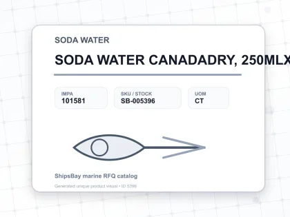 SODA WATER CANADADRY, 250MLX30TIN - SODA WATER - IMPA 101581 - UOM CT