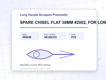 SPARE CHISEL FLAT 38MM #2002, FOR LONG HANDLE SCRAPER - Long Handle Scrapers Pneumatic - IMPA 590446 - UOM PCE