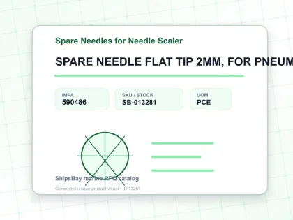 SPARE NEEDLE FLAT TIP 2MM, FOR PNEUMATIC NEEDLE SCALER - Spare Needles for Needle Scaler - IMPA 590486 - UOM PCE