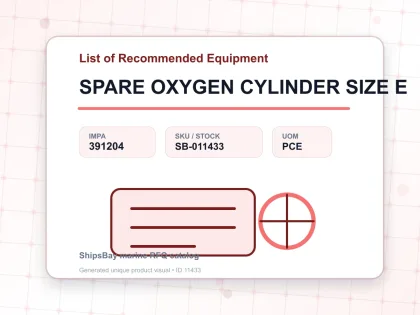 SPARE OXYGEN CYLINDER SIZE E - List of Recommended Equipment - IMPA 391204 - UOM PCE