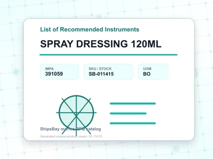 SPRAY DRESSING 120ML - List of Recommended Instruments - IMPA 391059 - UOM BO