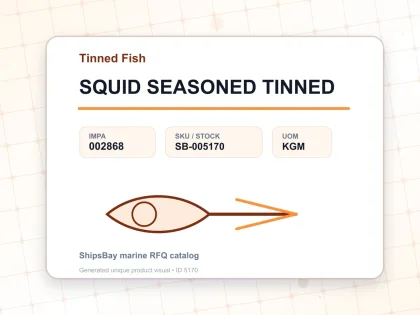 SQUID SEASONED TINNED - Tinned Fish - IMPA 002868 - UOM KGM