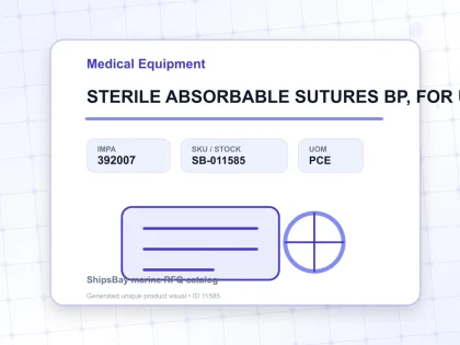 STERILE ABSORBABLE SUTURES BP, FOR U.K. SHIPS - Medical Equipment - IMPA 392007 - UOM PCE