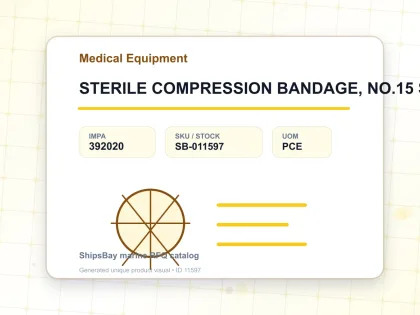 STERILE COMPRESSION BANDAGE, NO.15 STANDARD DRESSING - Medical Equipment - IMPA 392020 - UOM PCE
