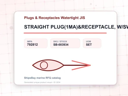 STRAIGHT PLUG(1MA)&RECEPTACLE, W/SWITCH(S1MR) WATERTIGHT 3PIN - Plugs & Receptacles Watertight JIS - IMPA 792812 - UOM SET