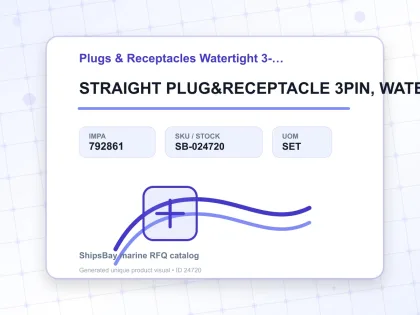 STRAIGHT PLUG&RECEPTACLE 3PIN, WATERTIGHT USCG TYPE R&S - Plugs & Receptacles Watertight 3-pin U.S.C.G. R&S type - IMPA 792861 - UOM SET