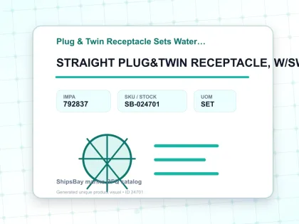 STRAIGHT PLUG&TWIN RECEPTACLE, W/SWITCH3PIN WATERTIGHT RESIN - Plug & Twin Receptacle Sets Watertight JIS - IMPA 792837 - UOM SET