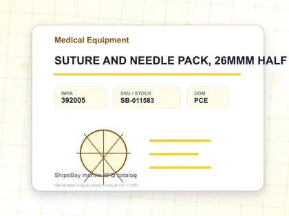 SUTURE AND NEEDLE PACK, 26MMM HALF CIRCLE FOR U.K. - Medical Equipment - IMPA 392005 - UOM PCE