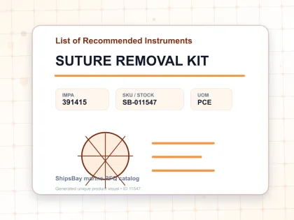 SUTURE REMOVAL KIT - List of Recommended Instruments - IMPA 391415 - UOM PCE