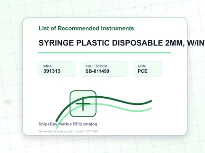 SYRINGE PLASTIC DISPOSABLE 2MM, W/INTRAMUSCULAR NEEDLE 1MM 5CM - List of Recommended Instruments - IMPA 391313 - UOM PCE