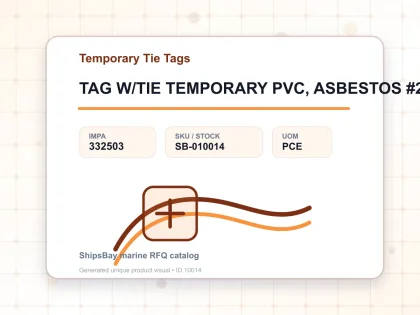 TAG W/TIE TEMPORARY PVC, ASBESTOS #2503 - Temporary Tie Tags - IMPA 332503 - UOM PCE