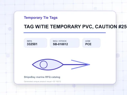 TAG W/TIE TEMPORARY PVC, CAUTION #2501 - Temporary Tie Tags - IMPA 332501 - UOM PCE