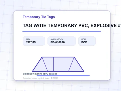 TAG W/TIE TEMPORARY PVC, EXPLOSIVE #2509 - Temporary Tie Tags - IMPA 332509 - UOM PCE