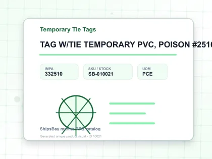 TAG W/TIE TEMPORARY PVC, POISON #2510 - Temporary Tie Tags - IMPA 332510 - UOM PCE
