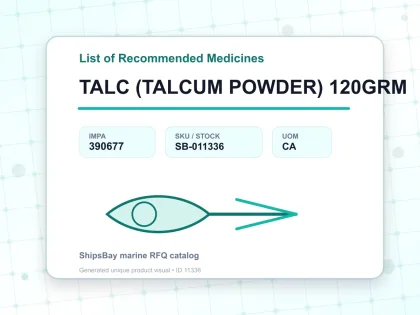 TALC (TALCUM POWDER) 120GRM - List of Recommended Medicines - IMPA 390677 - UOM CA
