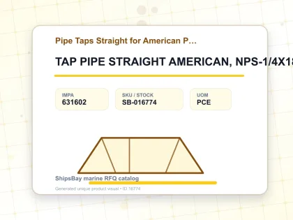 TAP PIPE STRAIGHT AMERICAN, NPS-1/4X18T CARBON STEEL - Pipe Taps Straight for American Pipe Thread - IMPA 631602 - UOM PCE