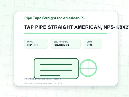 TAP PIPE STRAIGHT AMERICAN, NPS-1/8X27T CARBON STEEL - Pipe Taps Straight for American Pipe Thread - IMPA 631601 - UOM PCE