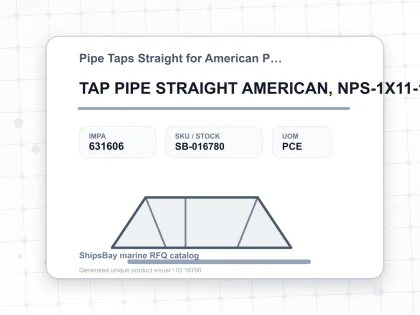 TAP PIPE STRAIGHT AMERICAN, NPS-1X11-1/2T CARBON STEEL - Pipe Taps Straight for American Pipe Thread - IMPA 631606 - UOM PCE