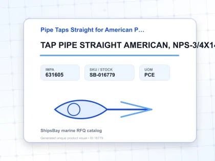 TAP PIPE STRAIGHT AMERICAN, NPS-3/4X14T CARBON STEEL - Pipe Taps Straight for American Pipe Thread - IMPA 631605 - UOM PCE
