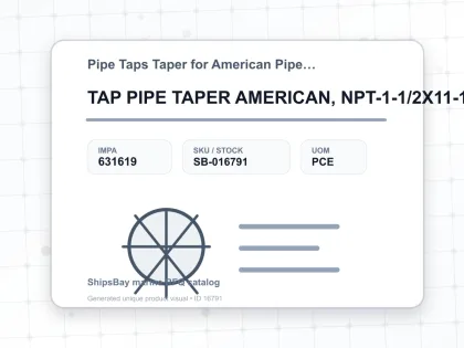TAP PIPE TAPER AMERICAN, NPT-1-1/2X11-1/2T CARBON STEEL - Pipe Taps Taper for American Pipe Thread - IMPA 631619 - UOM PCE