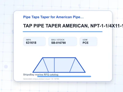 TAP PIPE TAPER AMERICAN, NPT-1-1/4X11-1/2T CARBON STEEL - Pipe Taps Taper for American Pipe Thread - IMPA 631618 - UOM PCE