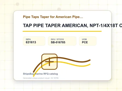 TAP PIPE TAPER AMERICAN, NPT-1/4X18T CARBON STEEL - Pipe Taps Taper for American Pipe Thread - IMPA 631613 - UOM PCE