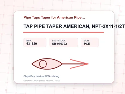 TAP PIPE TAPER AMERICAN, NPT-2X11-1/2T CARBON STEEL - Pipe Taps Taper for American Pipe Thread - IMPA 631620 - UOM PCE