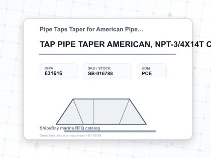 TAP PIPE TAPER AMERICAN, NPT-3/4X14T CARBON STEEL - Pipe Taps Taper for American Pipe Thread - IMPA 631616 - UOM PCE