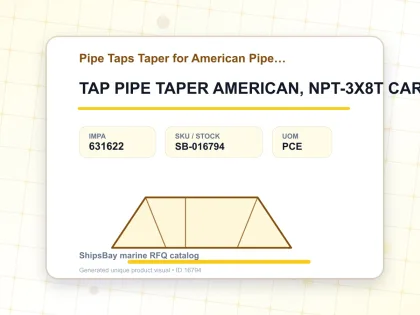 TAP PIPE TAPER AMERICAN, NPT-3X8T CARBON STEEL - Pipe Taps Taper for American Pipe Thread - IMPA 631622 - UOM PCE