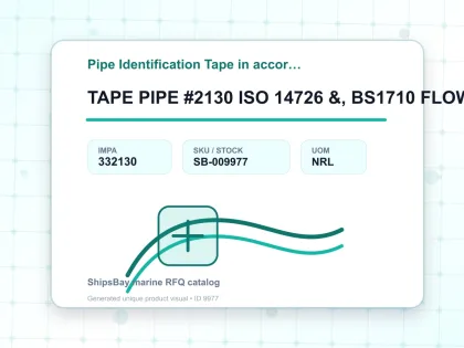 TAPE PIPE #2130 ISO 14726 &, BS1710 FLOW ARROWS 50MMX30M - Pipe Identification Tape in accordance with ISO 14726 - IMPA 332130 - UOM NRL