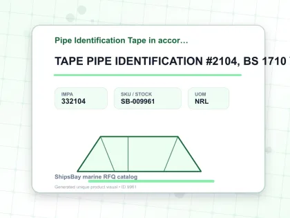 TAPE PIPE IDENTIFICATION #2104, BS 1710 YELLOW OCHRE 150MMX30M - Pipe Identification Tape in accordance with BS 1710 - IMPA 332104 - UOM NRL