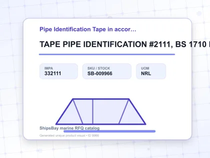 TAPE PIPE IDENTIFICATION #2111, BS 1710 RED W50MMX30MTR - Pipe Identification Tape in accordance with BS 1710 - IMPA 332111 - UOM NRL