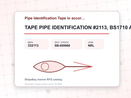 TAPE PIPE IDENTIFICATION #2113, BS1710 AUXILIARY BLUE 50MMX30M - Pipe Identification Tape in accordance with BS 1710 - IMPA 332113 - UOM NRL