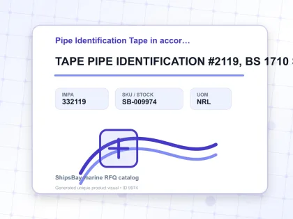 TAPE PIPE IDENTIFICATION #2119, BS 1710 SEA GREEN W50MMX30MTR - Pipe Identification Tape in accordance with BS 1710 - IMPA 332119 - UOM NRL
