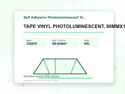 TAPE VINYL PHOTOLUMINESCENT, 80MMX10M - Self Adhesive Photoluminescent Tape - IMPA 332018 - UOM NRL