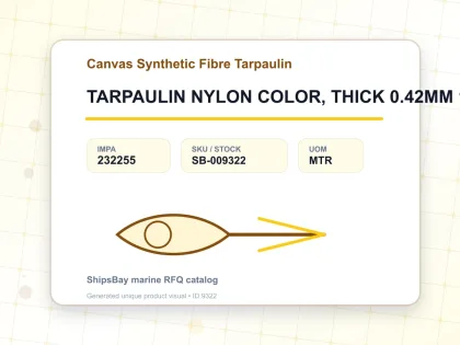 TARPAULIN NYLON COLOR, THICK 0.42MM 1850MM WIDTH - Canvas Synthetic Fibre Tarpaulin - IMPA 232255 - UOM MTR