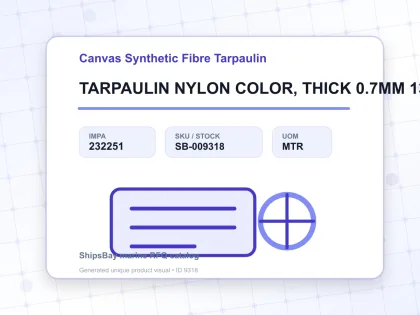 TARPAULIN NYLON COLOR, THICK 0.7MM 1370MM WIDTH - Canvas Synthetic Fibre Tarpaulin - IMPA 232251 - UOM MTR