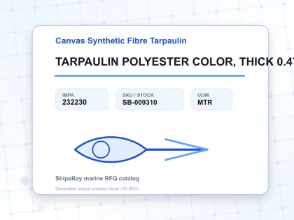 TARPAULIN POLYESTER COLOR, THICK 0.47MM 930MM WIDTH - Canvas Synthetic Fibre Tarpaulin - IMPA 232230 - UOM MTR