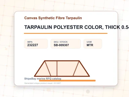 TARPAULIN POLYESTER COLOR, THICK 0.54MM 930MM WIDTH - Canvas Synthetic Fibre Tarpaulin - IMPA 232227 - UOM MTR