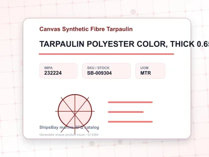 TARPAULIN POLYESTER COLOR, THICK 0.65MM 1030MM WIDTH - Canvas Synthetic Fibre Tarpaulin - IMPA 232224 - UOM MTR