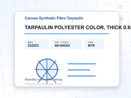 TARPAULIN POLYESTER COLOR, THICK 0.65MM 930MM WIDTH - Canvas Synthetic Fibre Tarpaulin - IMPA 232223 - UOM MTR