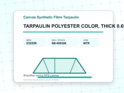 TARPAULIN POLYESTER COLOR, THICK 0.6MM 1030MM WIDTH - Canvas Synthetic Fibre Tarpaulin - IMPA 232226 - UOM MTR