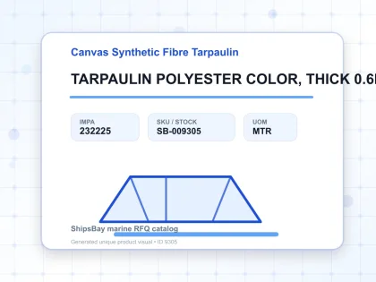 TARPAULIN POLYESTER COLOR, THICK 0.6MM 930MM WIDTH - Canvas Synthetic Fibre Tarpaulin - IMPA 232225 - UOM MTR