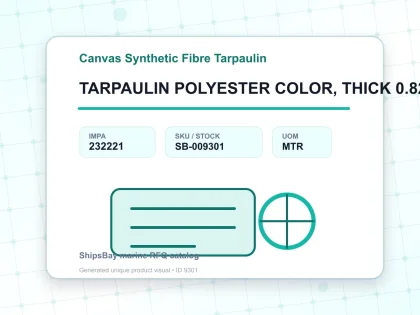 TARPAULIN POLYESTER COLOR, THICK 0.82MM 1040MM WIDTH - Canvas Synthetic Fibre Tarpaulin - IMPA 232221 - UOM MTR